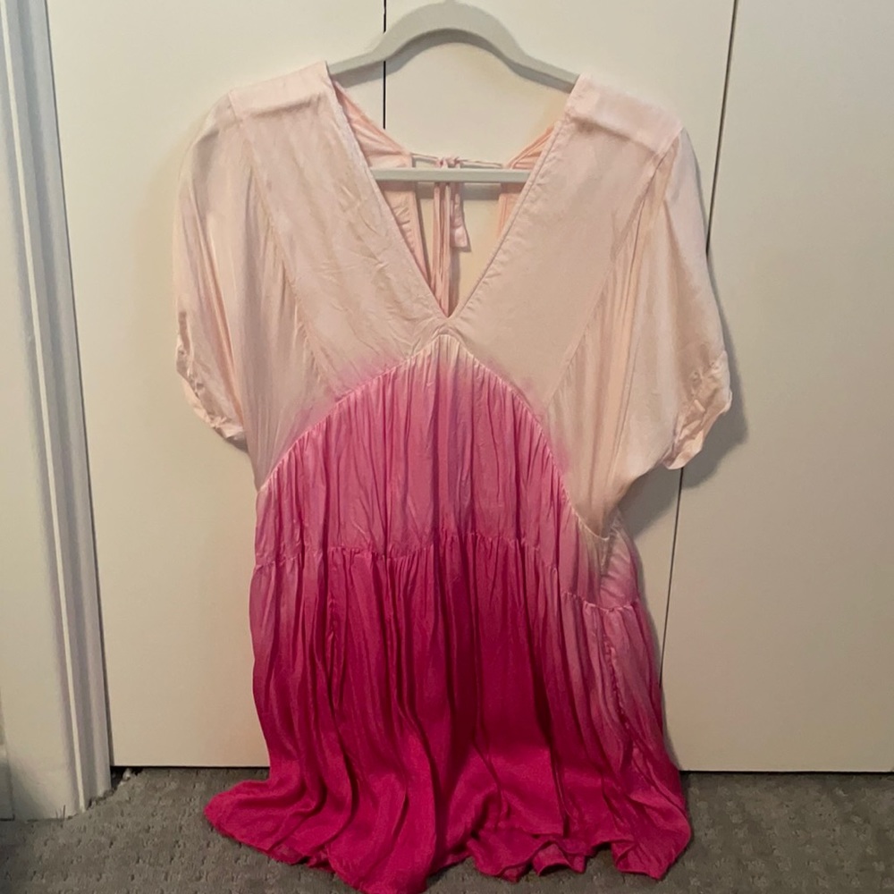 Free people Sun Up pink ombré mini dress